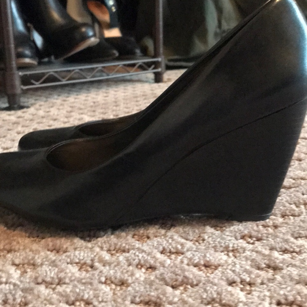 Black Franco Sarto wedges